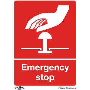 Loops - 10x emergency stop Health & Safety Sign - Self Adhesive 75 x 100mm Sticker