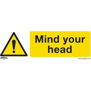 Loops - 10x mind your head Health & Safety Sign - Self Adhesive 300 x 100mm Sticker