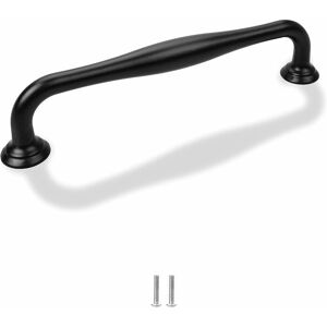 TINOR 12 Pack Aluminum Knot Shaped Cabinet Door Handles for Kitchen Furniture Bedroom (Black, 128mm)