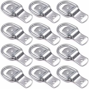 OSUPER 12 Pack D-Ring Tie Downs, 1/4' D-Rings Anchor Lashing Ring for Loads on Trailers Trucks rv Campers Vans atv suv Boats Motorcycles etc Vehicles, Heavy