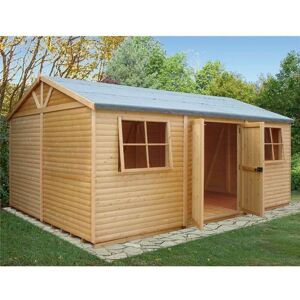 OAKHAM WORKSHOPS 12 X 18 (3.73m X 5.39m) - Tongue & Groove - Apex Workshop - 2 Opening Window - Double Doors - 16mm Tongue & Groove Floor (core)