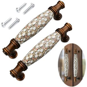 Woosien - 2 Pieces Ceramic Furniture Handle Furniture Zinc Alloy, Furniture Handle With Screws Hole Distance 96mm