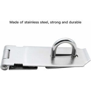 Rhafayre - 2 Pieces of Stainless Steel Locking Hasp, Heavy Duty Hasp and Clip with Screws, 4 Inch Door Lock Latch for Cabinet, Window, Shed, Door.