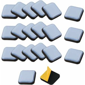 Groofoo - 20 pcs Furniture Gliders Self Adhesive Teflon Square Furniture Glides 30x30mm Teflon Chair Glider Glider for Chair, Sofa, Desk, Table,