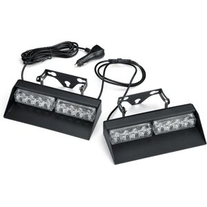 Maerex - 27 Modes 16LED Amber & White Car Police Strobe Light Dash Warning Flashing Lamp