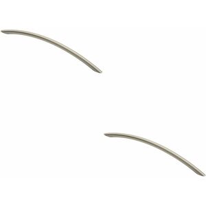 Loops - 2x Curved Bow Cabinet Pull Handle 256 x 10mm 224mm Fixing Centres Satin Nickel