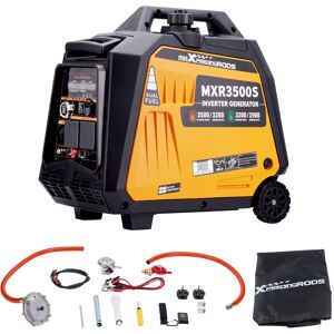 Maxpeedingrods - 3500W Dual Fuel Portable Inverter Generator,Electric Start,Petrol & Propane Powered,RV Ready for Travel Trailers Camping Outdoor