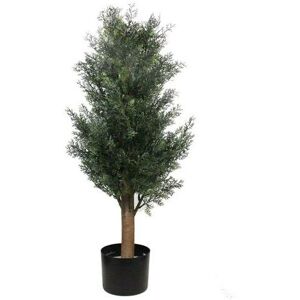 Famiholld - 3ft Pine Cypress Green Artificial Tree Solid Wood pe Leaf