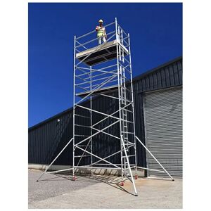 BPS ACCESS SOLUTIONS 3T Industrial Scaffold Tower, Width Double Width 1.45m x 2.5m Long (4' x 8'), Height 7.7m (25'3') Working Height