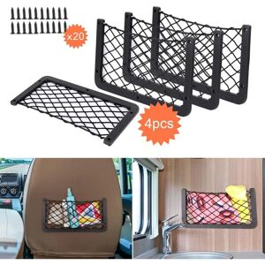 TINOR 4 pcs Car Storage Net, 36 x 18 cm Trunk Storage Organizers, Multifunctional Car Pocket Organizer Bag for Utensils, RVs, Boats, Home (with Screws)