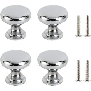 AOUGO 4PCS Drawer Door Handle Silver, 30mm Furniture Knob Door , Round Drawer Knobs, Door Knobs Furniture Handles for Cupboard Cabinet Kitchen, Kids Room