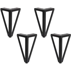 4x Black Triangular Metal Table Legs 15cm Modern Style Furniture Legs for Cabinets Sofas Bed - Alwaysh