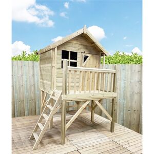 FUN TIME 5 x 7 Jake Wooden Tower Platform Playhouse With Apex Roof, Single Door And Window.