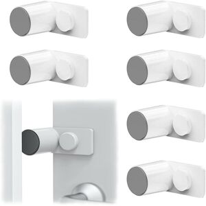 Woosien - 6 Pcs Door Stoppers For Child Safety Finger Rotatable With Sticker (white)