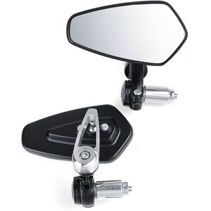 Maerex - 7/8'' 22mm Universal Motorcycle Billet Aluminum Bar End Side Rearview Mirrors Sliver