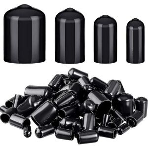 Woosien - 80 Rubber End Cap Screw Caps 4 Size 1/4 To 3/4 Inch (black)