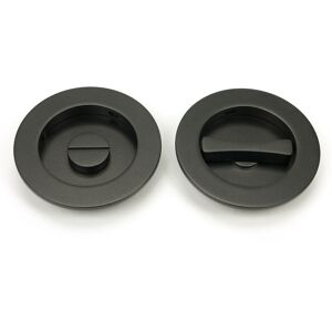 Aged Bronze 75mm Plain Round Pull - Privacy Set - From The Anvil