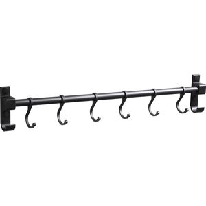 Alwaysh - Aluminum Kitchen Bar Wall Mounted Kitchen Utensil Holder with 6 Hooks, for Bathroom Cupboards Bedroom Furniture Clothes