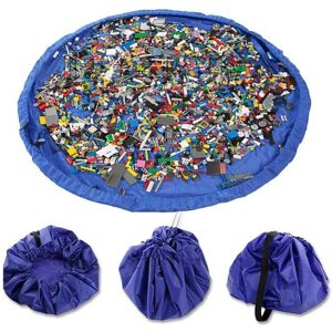 Toy Storage Bag Tie-Down Drawstring - Games Storage Bag Kids Toy Storage Containers (Blue) - Alwaysh