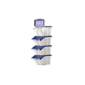 Barton Storage - Barton mf Storage Bins Blu Lids Pk4