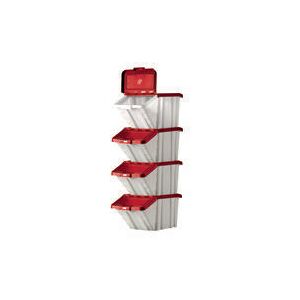 Barton Storage - Barton mf Storage Bins Red Lids Pk4