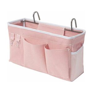 Bed Organizer Bed Bag with Hooks Hanging Pocket Loft Bed Storage Bag for Book, Magazine, Cell Phone, Earphone Bed Storage (Pink) Groofoo