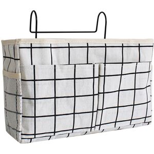 LANGRAY Bed Pockets with Iron Hanging Hook Caddy Bedside Hanging Storage Organiser Multifunction Hanging Bedside Pocket Large Capacity Hanging Storage Basket