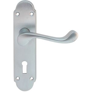 Carlisle Brass - Oakley Lever Lock on Backplate Furniture Satin Chrome