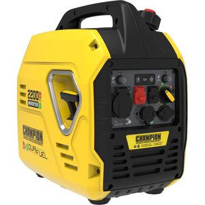 Champion - 2200 Watt Portable lpg Dual Fuel Inverter Generator – Lightweight, Ultra Quiet, Electric Start and True Sine Wave, 4.1L Tank & 80cc Engine