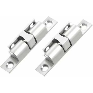 Copper Ball Catch Roller Catch Closure Double Ball Catch with Screws for Cabinet and Furniture Closure - silver (4 Pieces, 70mm) GROOFOO