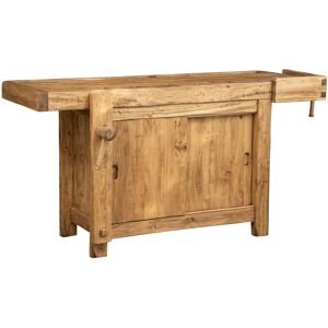 Biscottini - Country-style solid lime wood natural finish sized workbench . Made in Italy