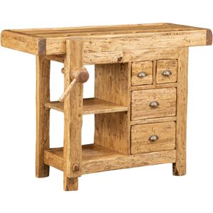 Biscottini - Country-style solid lime wood sized workbench . Made in Italy