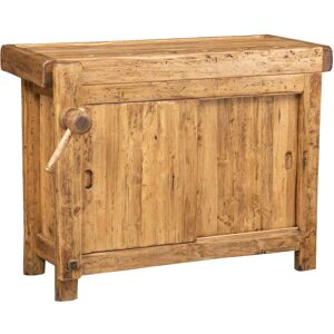 Biscottini - Country-style solid wood natural finish sized workbench Made in Italy