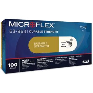 Ansell - microflex 63-864 Disposable Latex Gloves, Size 8.5-9 - Natural