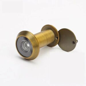 Groofoo - Door peephole, 200~ brass peephole with surveillance cover for mounting in 35mm-60mm door leaves (2pcs,Yellow)