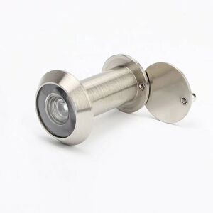 Groofoo - Door peephole, 200~ brass peephole with surveillance cover for mounting in 35mm-60mm door leaves (5pcs, brushed steel)