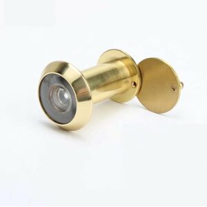 Groofoo - Door peephole, 200~ brass peephole with surveillance cover for mounting in 35mm-60mm door leaves (5pcs, shiny gold)