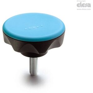 Elesa - elk Knobs with rear lobes Technopolymer Zinc-plated steel threaded stud el