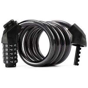 Lune - Five Digit Combination Lock for Bike, Mountain Bike, Wire Padlock, Bike Lock with Frame Lock, Riding Gear (Black)