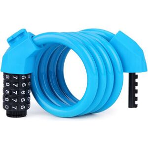 Lune - Five-Digit Combination Lock for Bike, Mountain Bike, Wire Padlock, Bike Lock with Locking Frame, Riding Equipment (Blue)