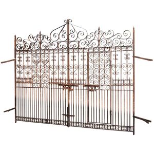 BISCOTTINI Outdoor wrought iron gate 360x300x8 cm Gate with antique finish Large iron garden entrance gate Unique decorative piece