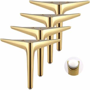 Groofoo - Furniture Legs Set of 4 Golden Triangle Furniture Legs, Electroplating Polishing Process, for Cabinet, Sofa, Coffee Table, tv Cabinet and