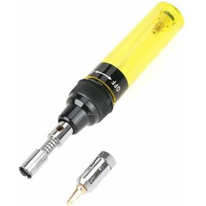 LANGRAY Gas Soldering Iron Gas Sold Iron Cordless Butane Gas Blow Torch Soldering Iron Gun Welding Pen Tool 1300℃(Yellow)