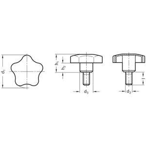 OTTO GANTER GMBH & CO.KG Otto Ganter Gmbh&co.kg - Ganter GN5334-40-M8-20 Star Knob Stainless Steel Threaded Bolt