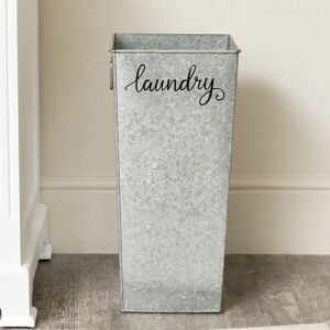 Melody Maison - Grey Galvanised Laundry Bin - Grey