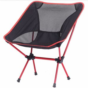 Groofoo - Portable Ultralight Folding Chair With Storage Bag Aluminum Alloy Oxford Chairs For Outdoor Sport Camping Hiking Fishing Red