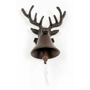 HOMESCAPES Brown Deer Head Cast Iron Door Bell - Brown