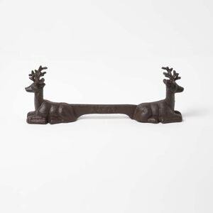 Homescapes - Deer Cast Iron Wellington Boot Scraper - Brown - Brown