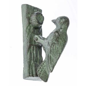 HOMESCAPES Green Cast Iron Bird Door Knocker - Natural