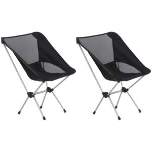 Hommoo 2x Folding Camping Chairs with Carry Bag 54x50x65 cm Aluminium VD30243